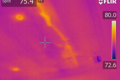 Infrared image of the leaking