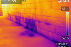 Water penetrating a block wall