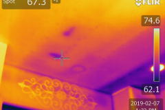 Water in ceiling below skylight